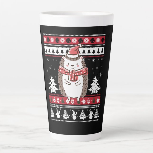 Tasse Latte Noël de Hérisson (Devant)