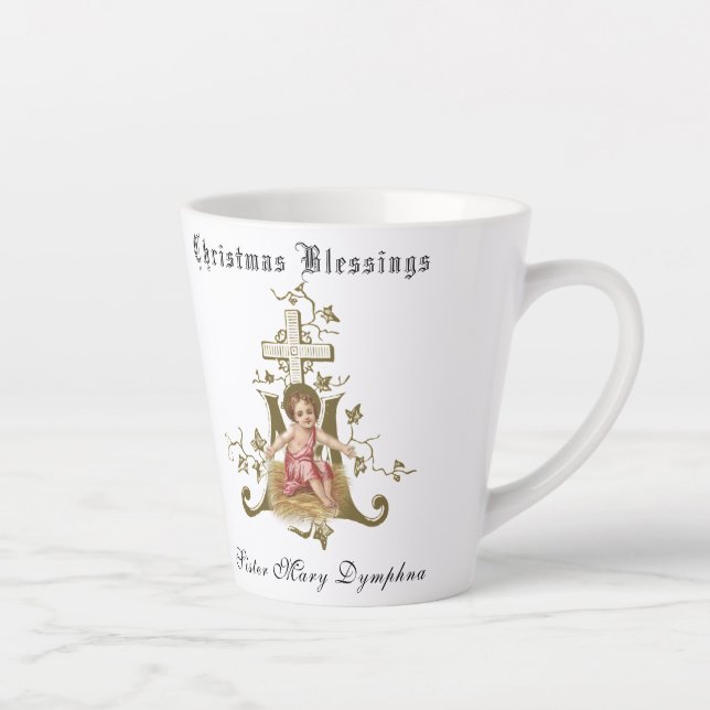 Tasse Latte Noël du bébé catholique (Droite)