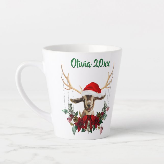Tasse Latte Noël festif Toggenburg Goat Kid (Gauche)