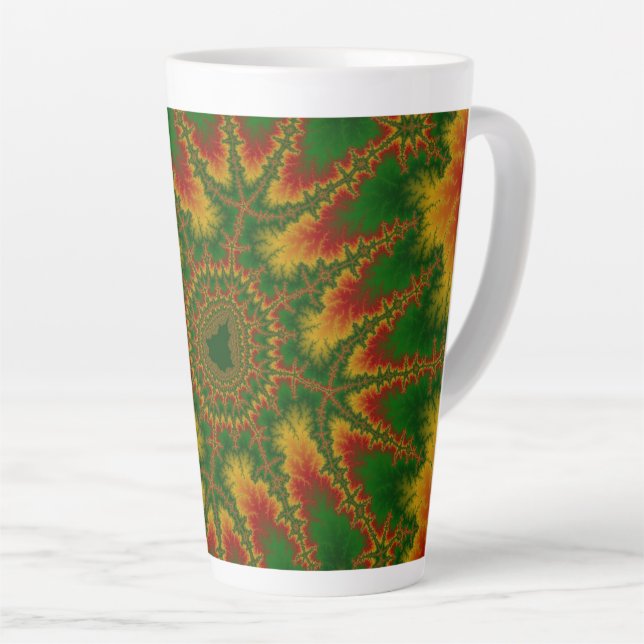 Tasse Latte Noël fragile rouge, or et vert (Angle droit)