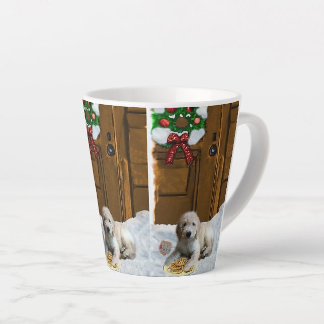 Tasse Latte Noël Goldendoodle (Angle droit)