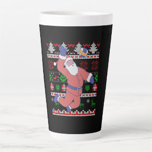 Tasse Latte Noël laid du volleyball du Père Noël