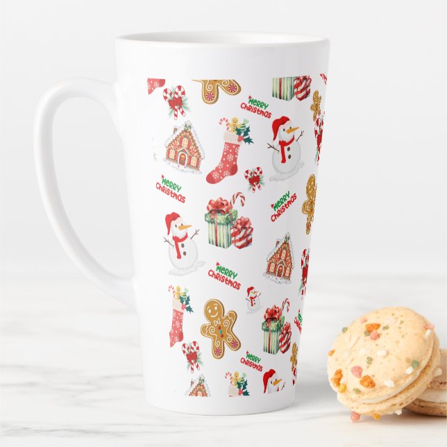 Tasse Latte Noël Motif sans ambages (En situation)