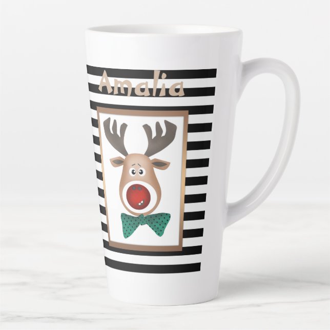 Tasse Latte Noël, nouvelle année, cerf (Droite)