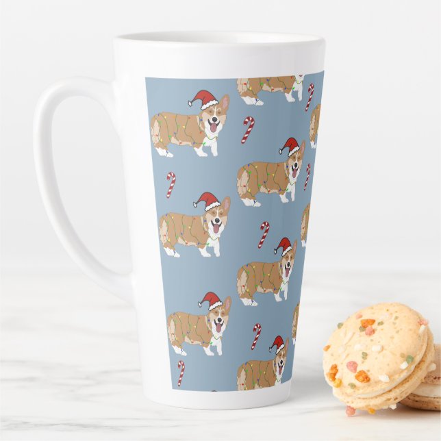 Tasse Latte Noël Pembroke Welsh Corgi (En situation)