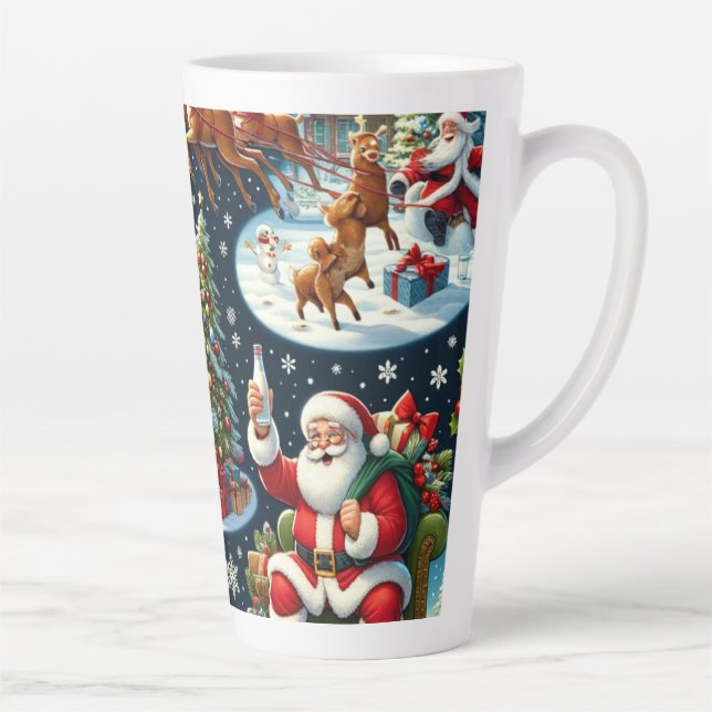 Tasse Latte Noël père Noël (Droite)