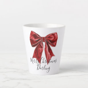 Tasse Latte Noël personnalisé Chic Red Bow