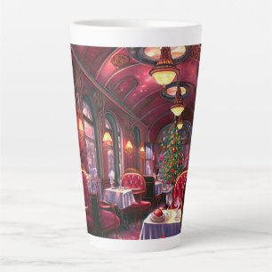 Tasse Latte Noël Train à Vapeur Vintage Neige Bois Gelé