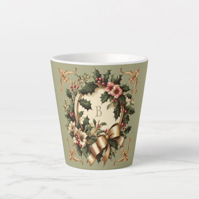 Tasse Latte Noël victorien/classique/Vintage (Devant)