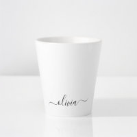 Noir Blanc moderne Script Girl Monogramme Nom