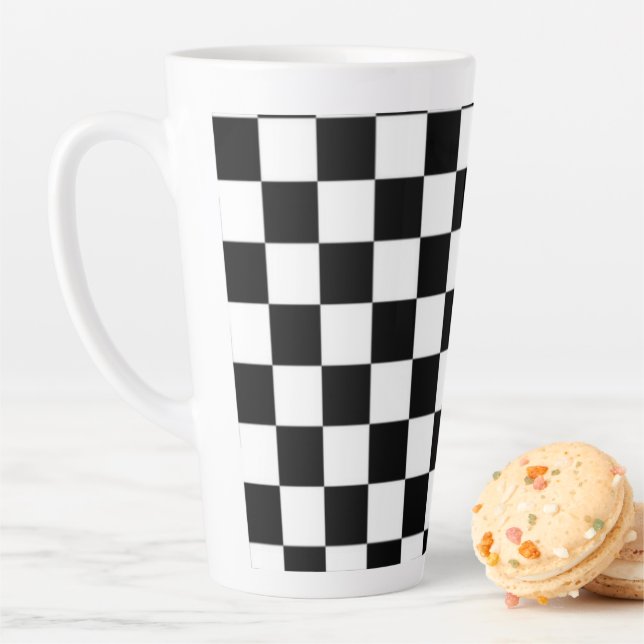 Tasse Latte Noir et blanc  (En situation)