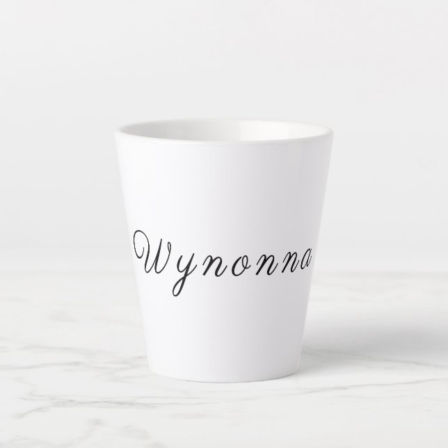 Tasse Latte Noir et blanc personnalisé (Devant)