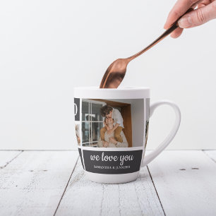Tasse Latte Noir moderne Photo Collage Papa Meilleur cadea