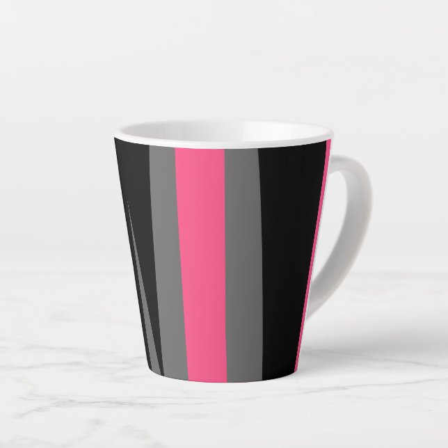 Tasse Latte Noir rose et gris (Angle droit)