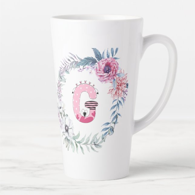 Tasse Latte Nom Alphabet « G »  (Droite)