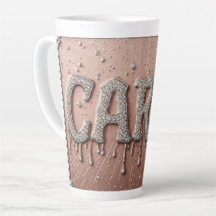 Tasse Latte Nom Carol en or ruisselant