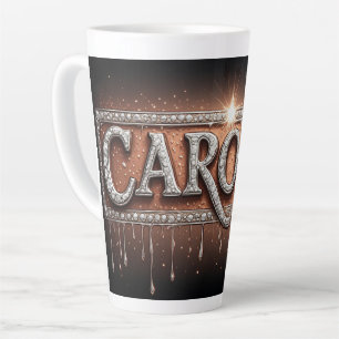 Tasse Latte Nom Carolyn en or ruisselant