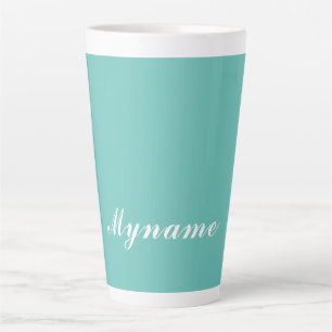 Tasse Latte Nom chic minimaliste moderne tendance sarcelle cla
