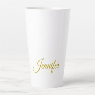 Tasse Latte Nom de couleur or professionnel minimaliste modern