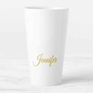 Tasse Latte Nom de couleur or professionnel minimaliste modern