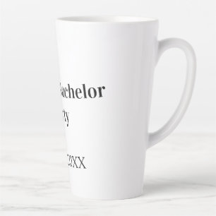 Tasse Latte Nom de la fête de Bachelor date simple minimal mei