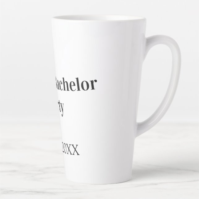 Tasse Latte Nom de la fête de Bachelor date simple minimal mei (Droite)