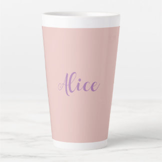Tasse Latte Nom de script manuscrit minimaliste Rose Gold