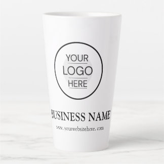 Tasse Latte Nom d'entreprise personnalisé avec logo et code QR