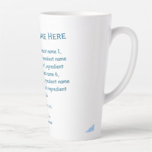 Tasse Latte Nom d'ingrédient ajouter nom d'entreprise site Web