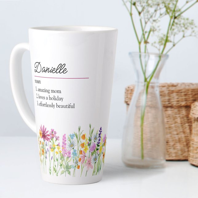 Tasse Latte Nom du fleur sauvage Définition Fleur assez sauvag (Créateur téléchargé)