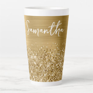 Tasse Latte Nom du glamour doré Glittery