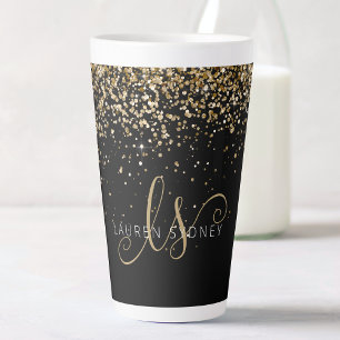 Tasse Latte Nom du monogramme de la Parties scintillant d'or