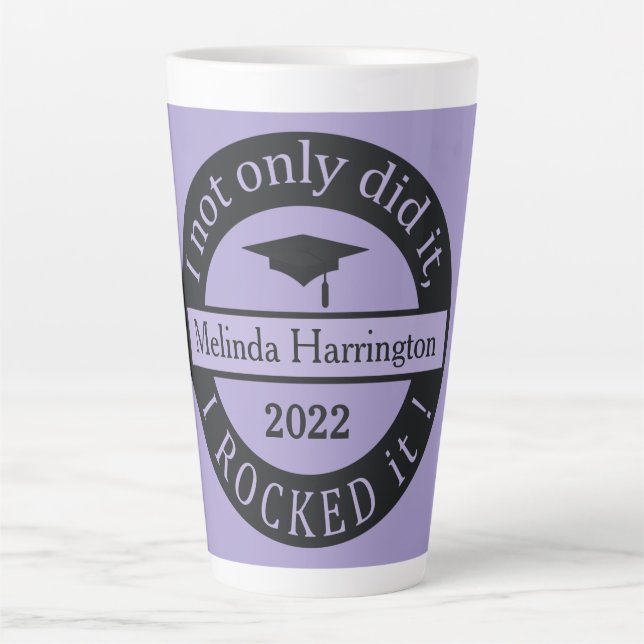 Tasse Latte Nom et année personnalisés de la qualification (Devant)