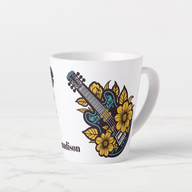 Tasse Latte Nom et couleur personnalisés (Angle droit)
