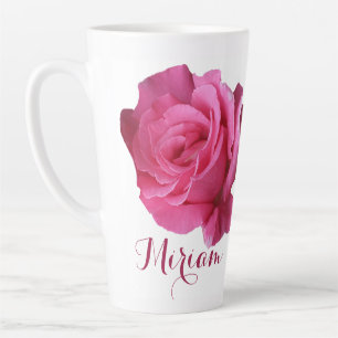 Tasse Latte Nom personnalisable Miriam joli rose rose rose flo