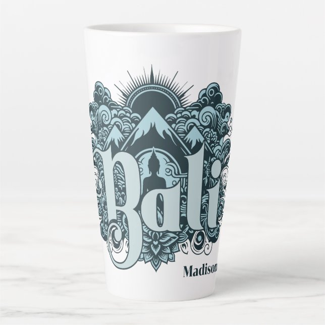 Tasse Latte Nom personnalisé Bali (Devant)