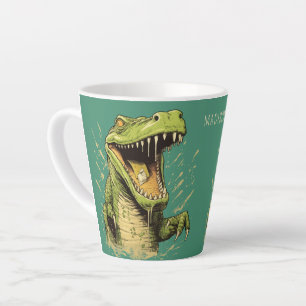 Tasse Latte Nom personnalisé Crocodile