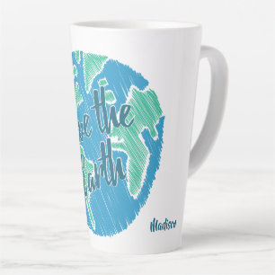 Tasse Latte Nom Personnalisé Enregistrer La Terre