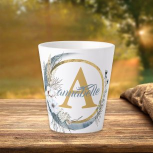 Tasse Latte Nom personnalisé et latte initiale