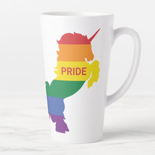 Tasse Latte Nom personnalisé Gay Unicorn (Droite)