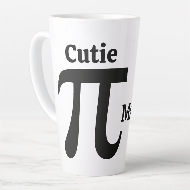 Tasse Latte Nom personnalisé Pi / Cutie Pie (Angle gauche)