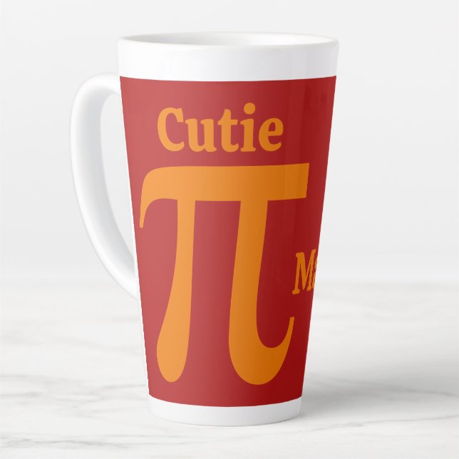 Tasse Latte Nom personnalisé Pi / Cutie Pie (Angle gauche)