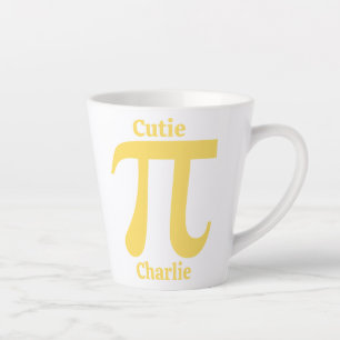 Tasse Latte Nom personnalisé Pi / Cutie Pie