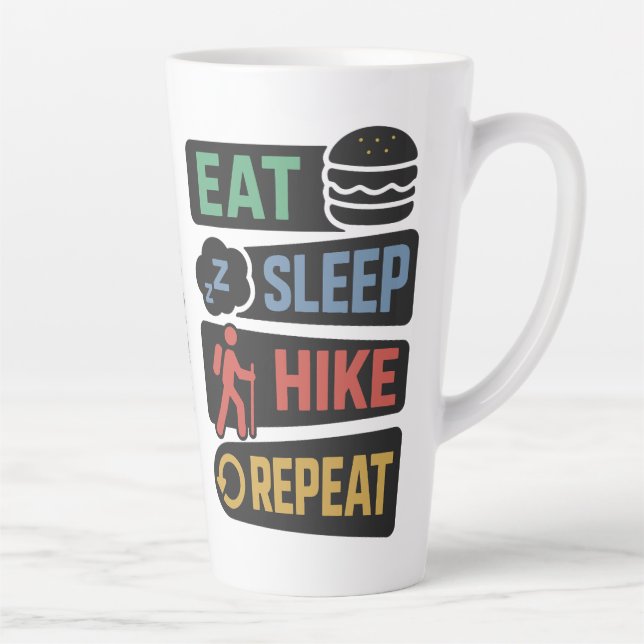 Tasse Latte Nom personnalisé Randonnée (Droite)