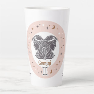 Tasse Latte Nom personnalisé SIGNE Zodiaque Gemini