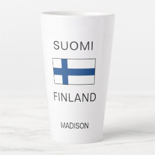 Tasse Latte Nom personnalisé Suomi Finlande