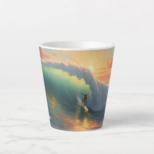 Tasse Latte Nom personnalisé Surf