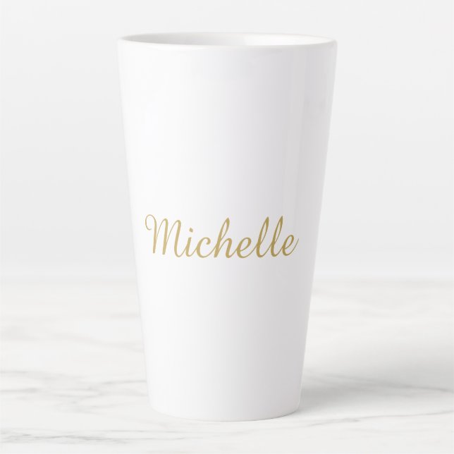 Tasse Latte Nom propre Créatif Tendance Couleur Or Script (Devant)