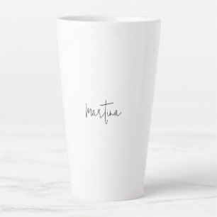 Tasse Latte Nom propre Unique Élégant Plain Simple Calligraphi