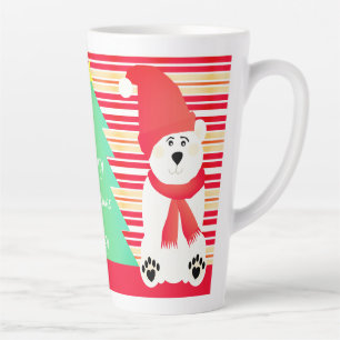 Tasse Latte Nom Typographie Avec Ours Polaires